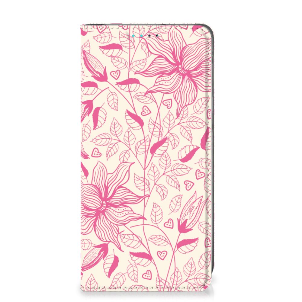 Samsung Galaxy A40 Smart Cover Pink Flowers