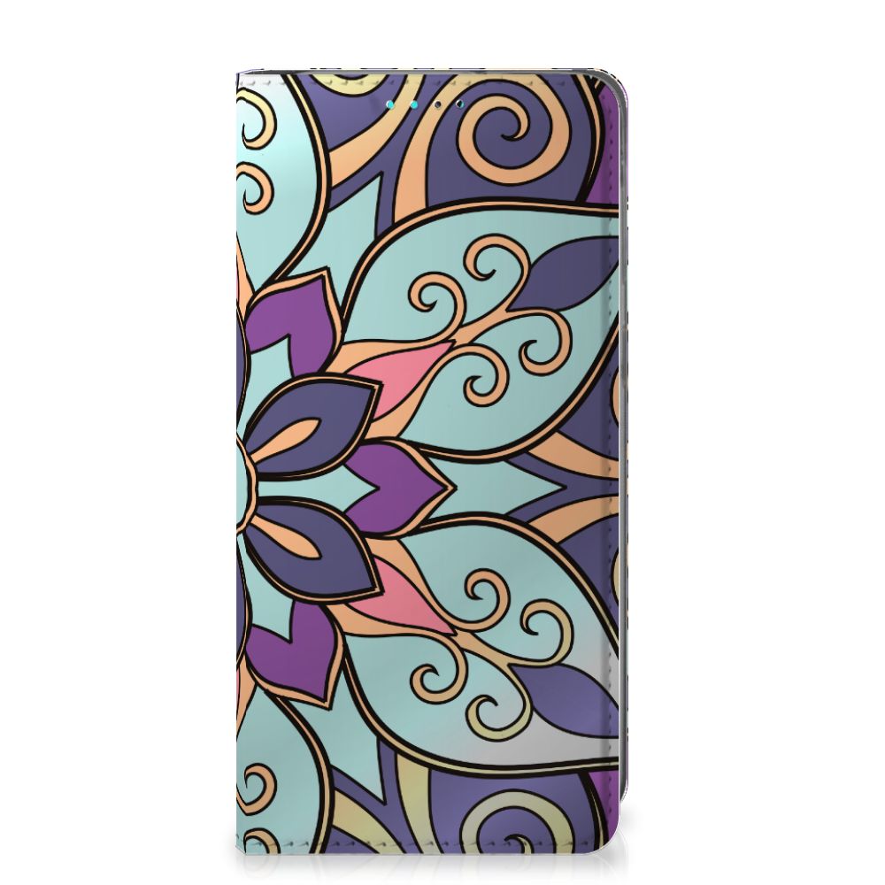 Samsung Galaxy A40 Smart Cover Purple Flower