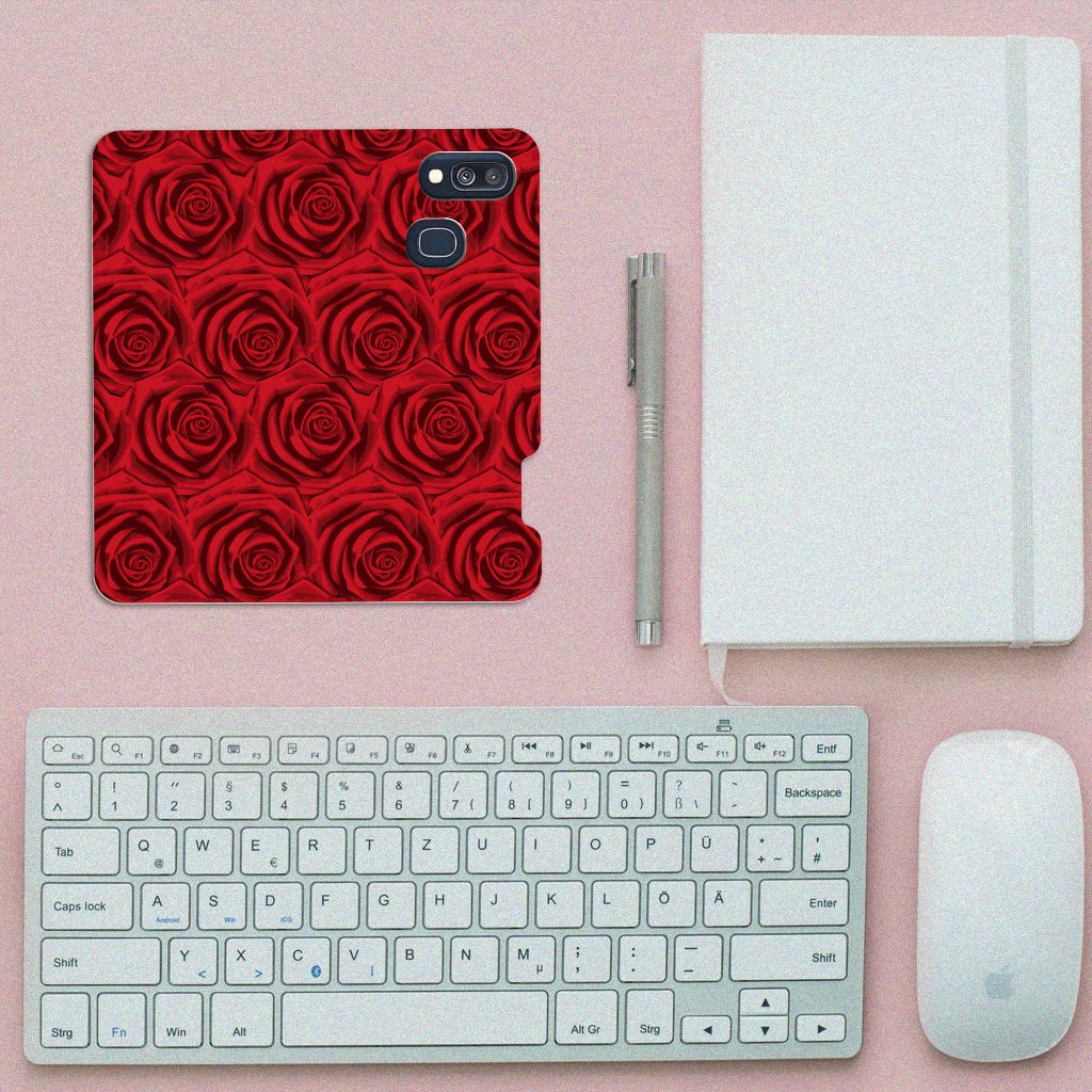Samsung Galaxy A40 Smart Cover Red Roses
