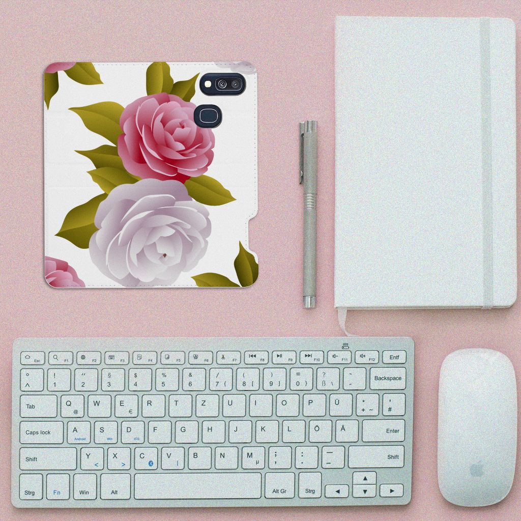 Samsung Galaxy A40 Smart Cover Roses