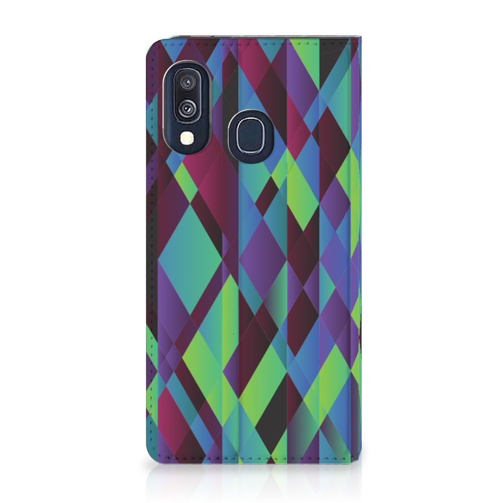 Samsung Galaxy A40 Stand Case Abstract Green Blue