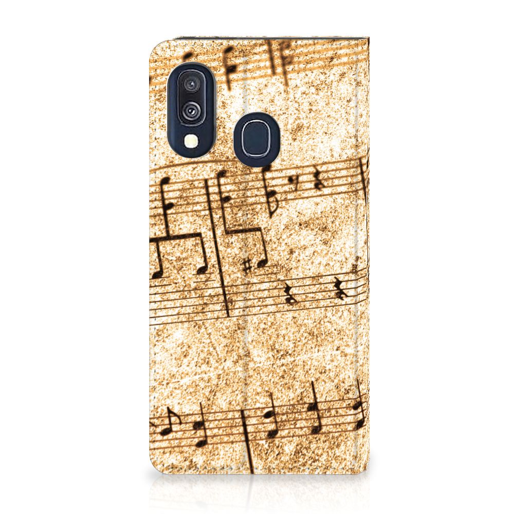 Samsung Galaxy A40 Stand Case Bladmuziek