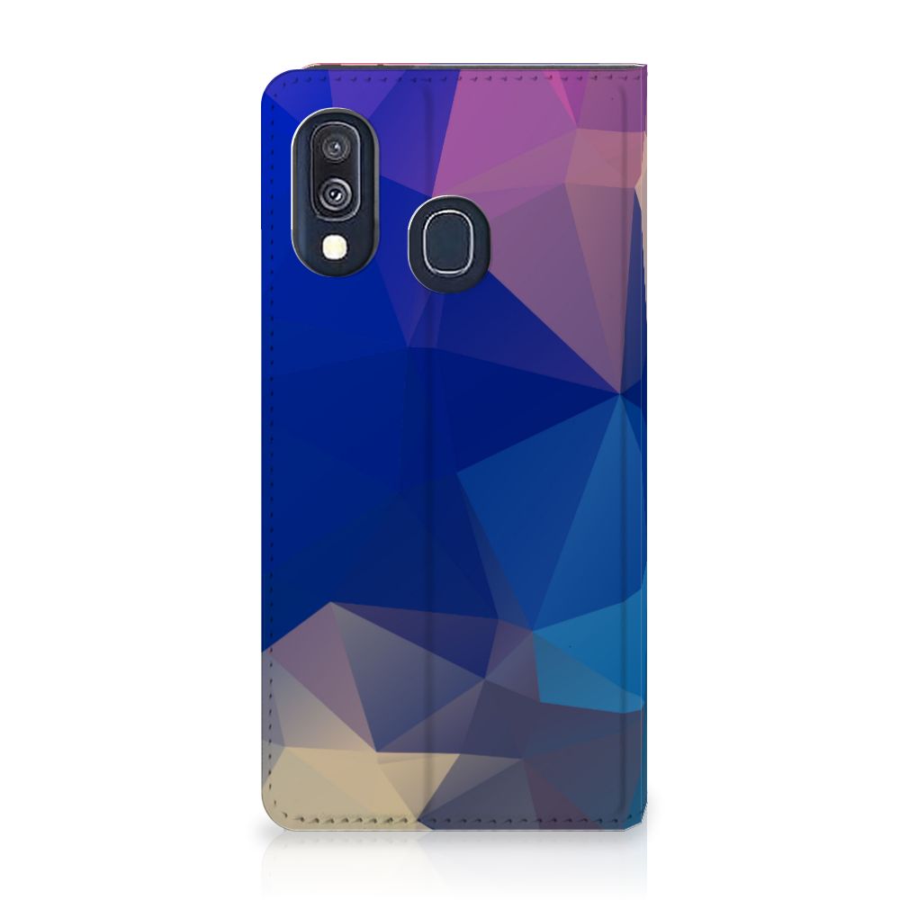 Samsung Galaxy A40 Stand Case Polygon Dark