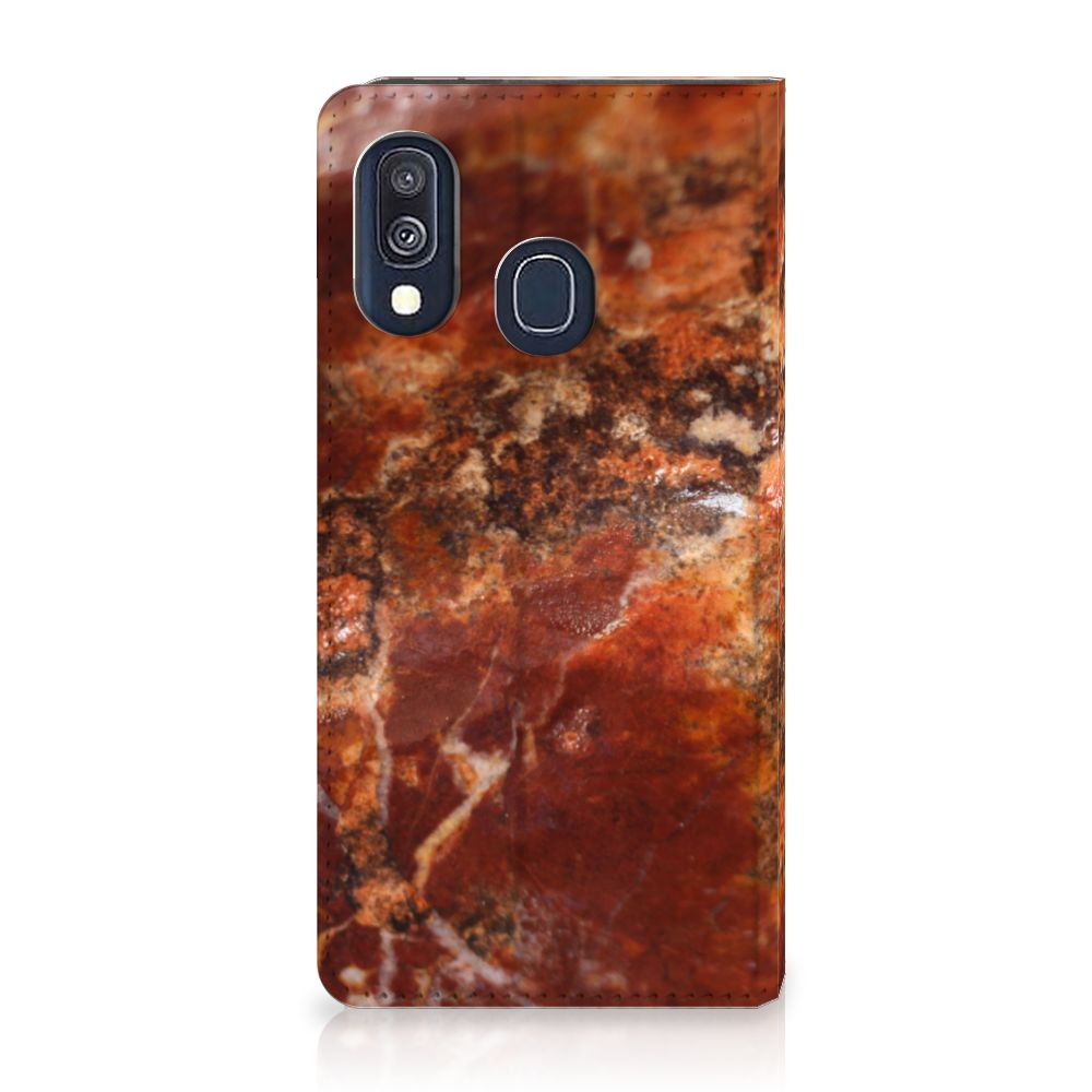 Samsung Galaxy A40 Standcase Marmer Bruin