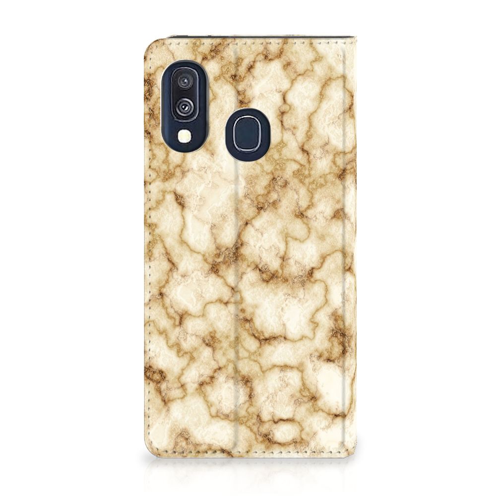 Samsung Galaxy A40 Standcase Marmer Goud