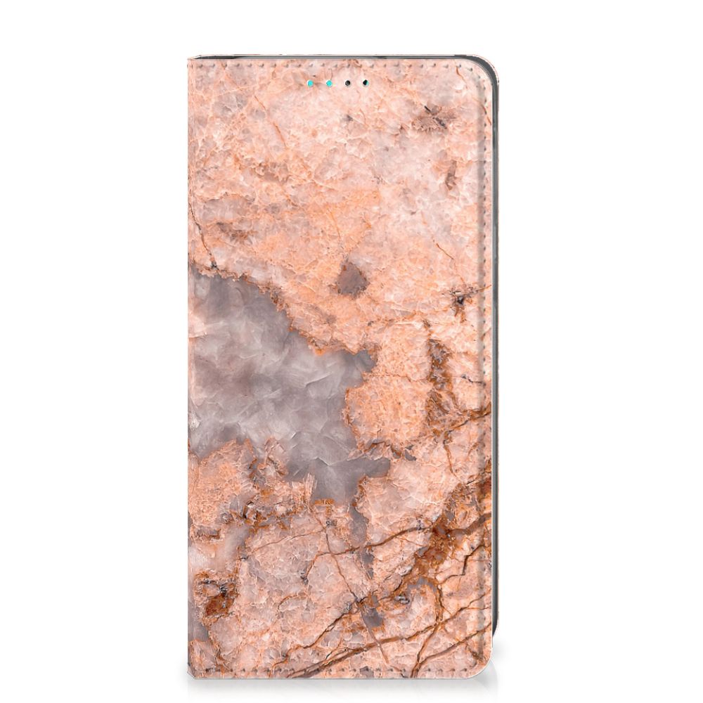 Samsung Galaxy A40 Standcase Marmer Oranje