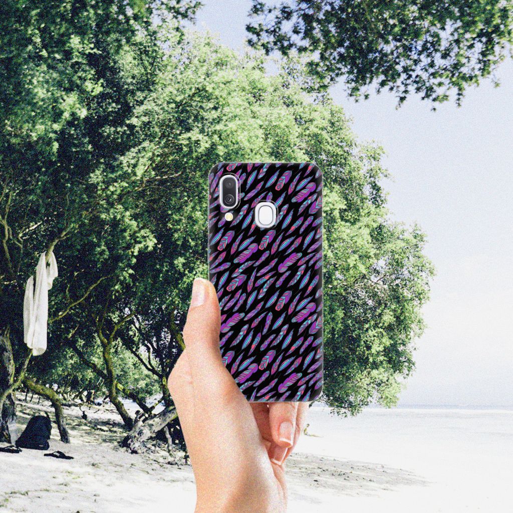 Samsung Galaxy A40 TPU bumper Feathers Color