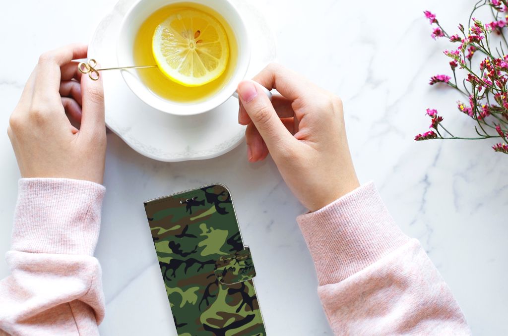 Samsung Galaxy A40 Telefoon Hoesje Army Dark