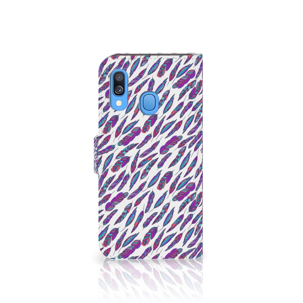 Samsung Galaxy A40 Telefoon Hoesje Feathers Color