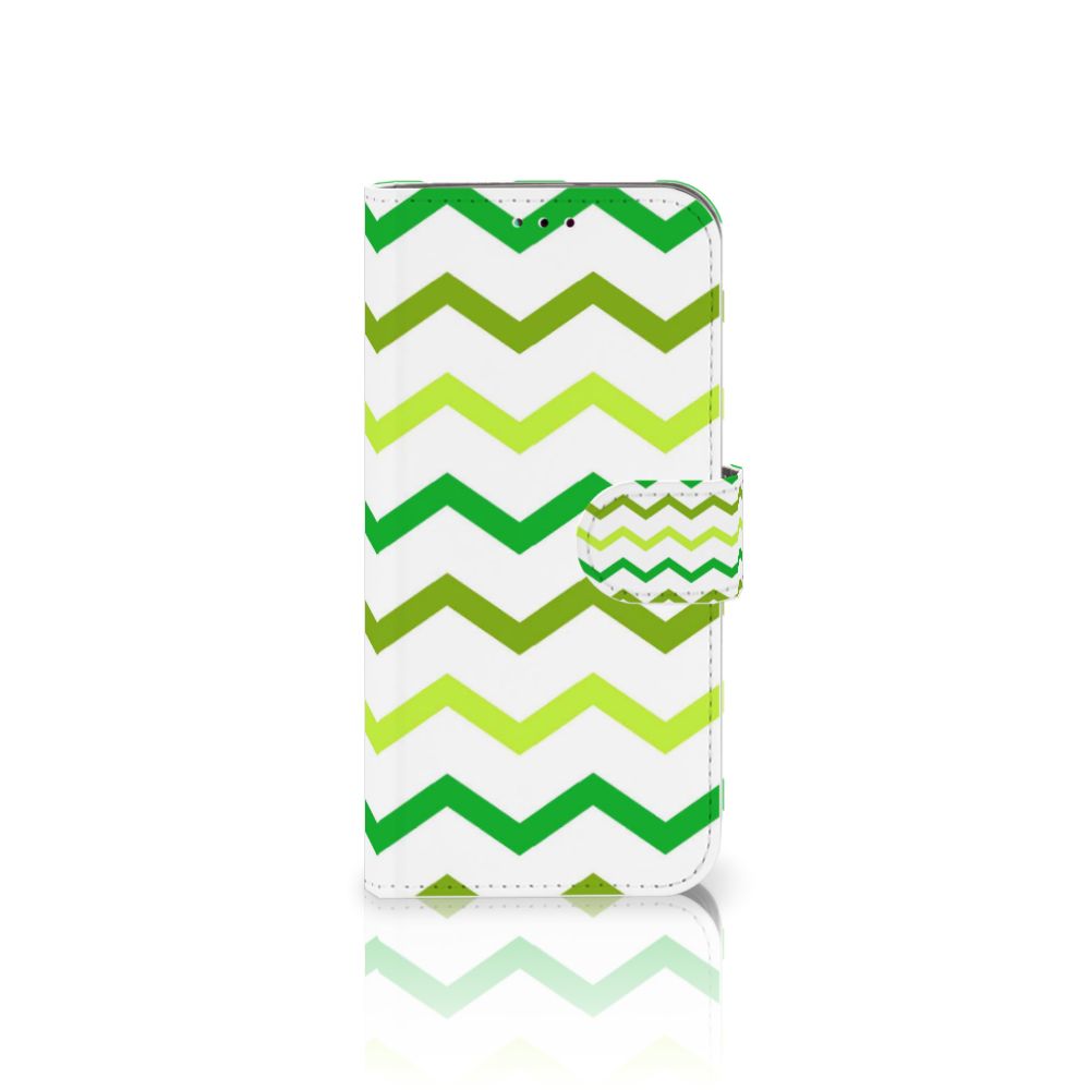 Samsung Galaxy A40 Telefoon Hoesje Zigzag Groen