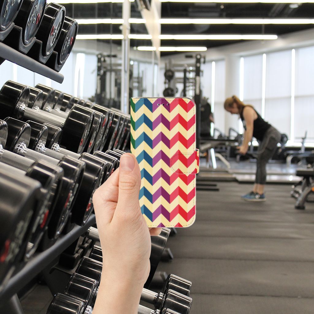 Samsung Galaxy A40 Telefoon Hoesje Zigzag Multi Color