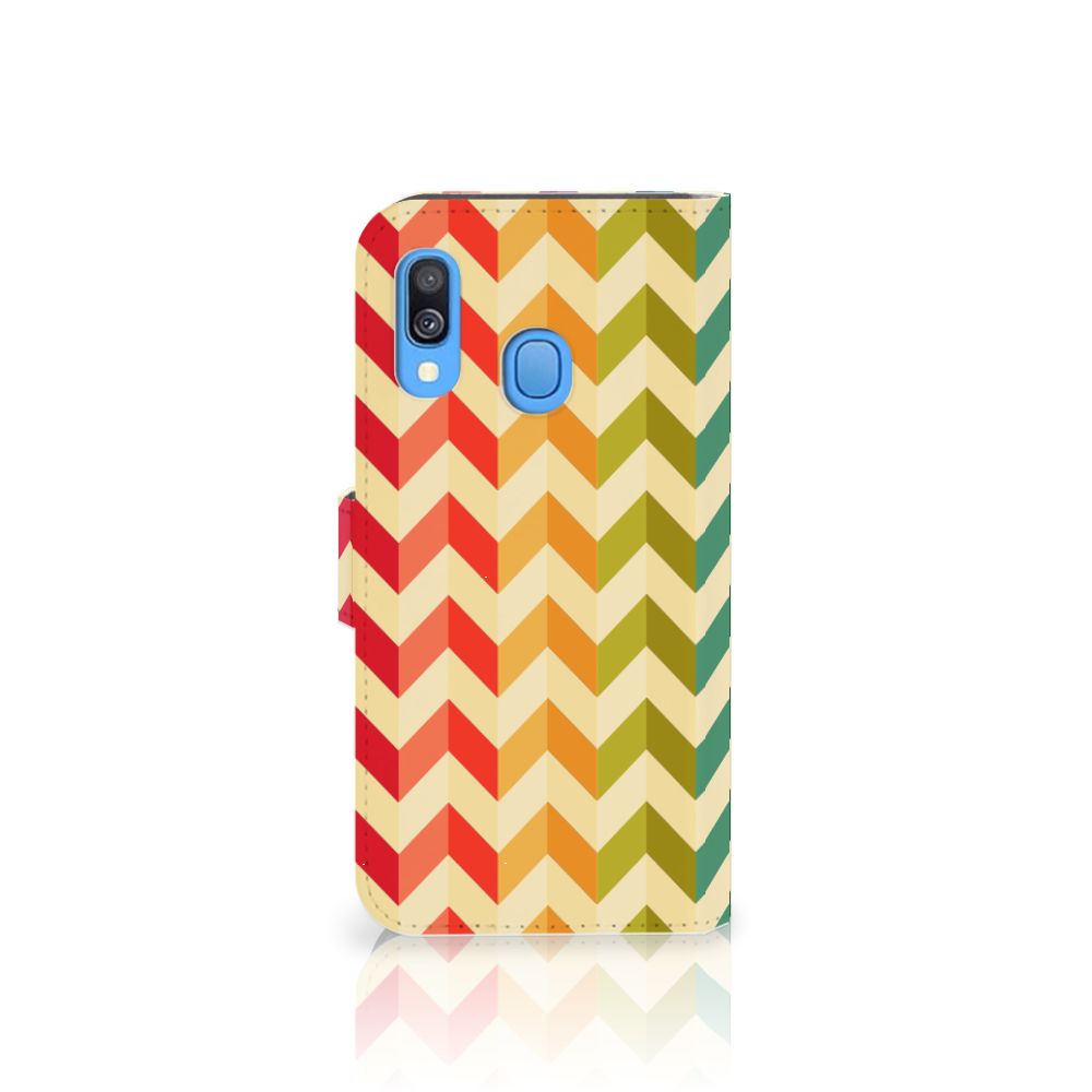 Samsung Galaxy A40 Telefoon Hoesje Zigzag Multi Color