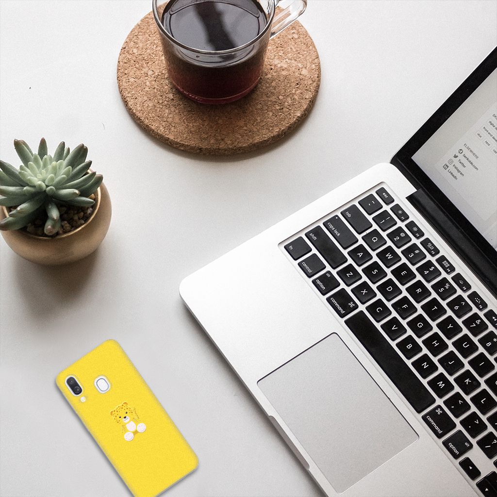 Samsung Galaxy A40 Telefoonhoesje met Naam Baby Leopard