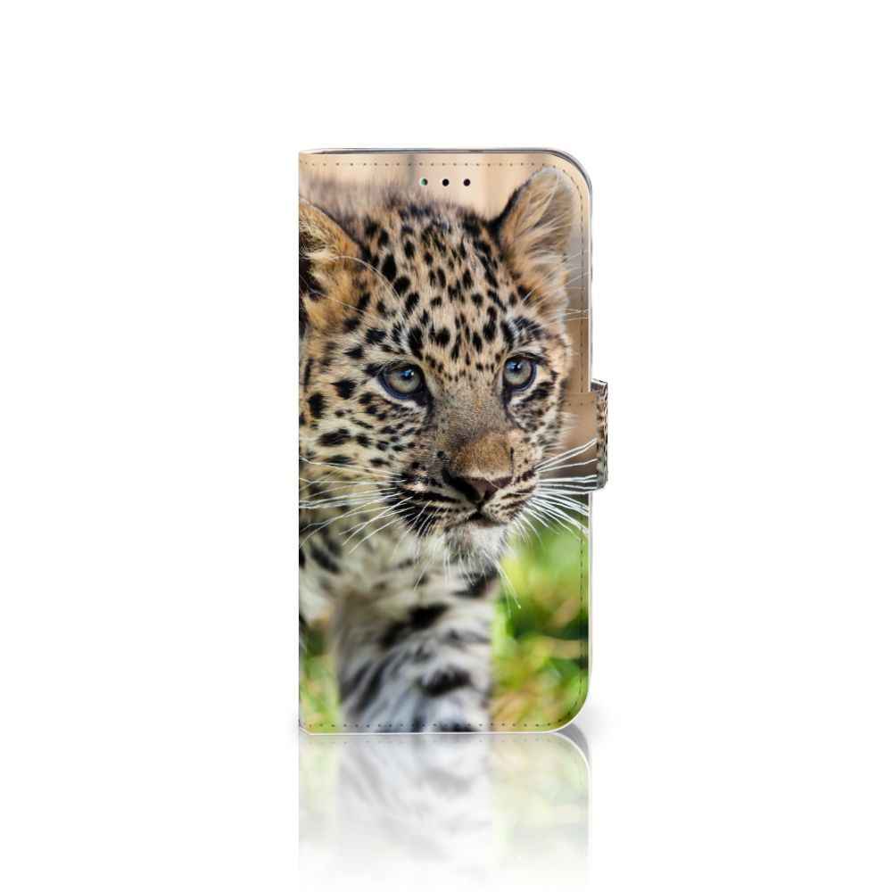 Samsung Galaxy A40 Telefoonhoesje met Pasjes Baby Luipaard