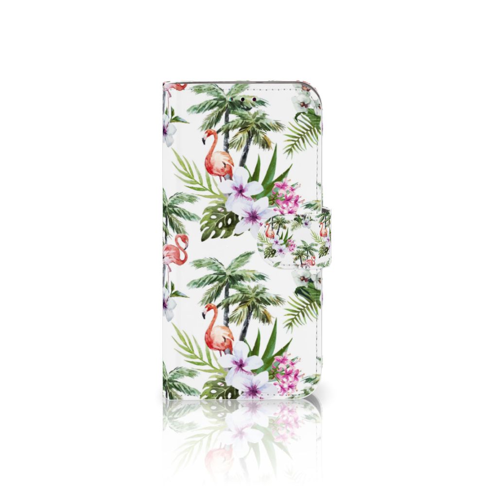 Samsung Galaxy A40 Telefoonhoesje met Pasjes Flamingo Palms