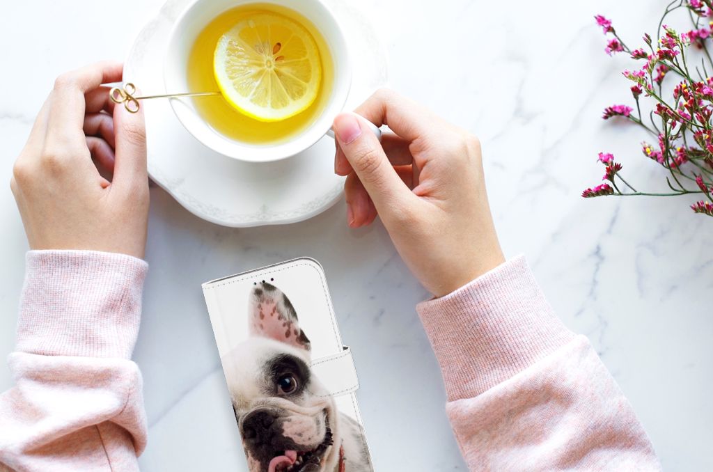 Samsung Galaxy A40 Telefoonhoesje met Pasjes Franse Bulldog
