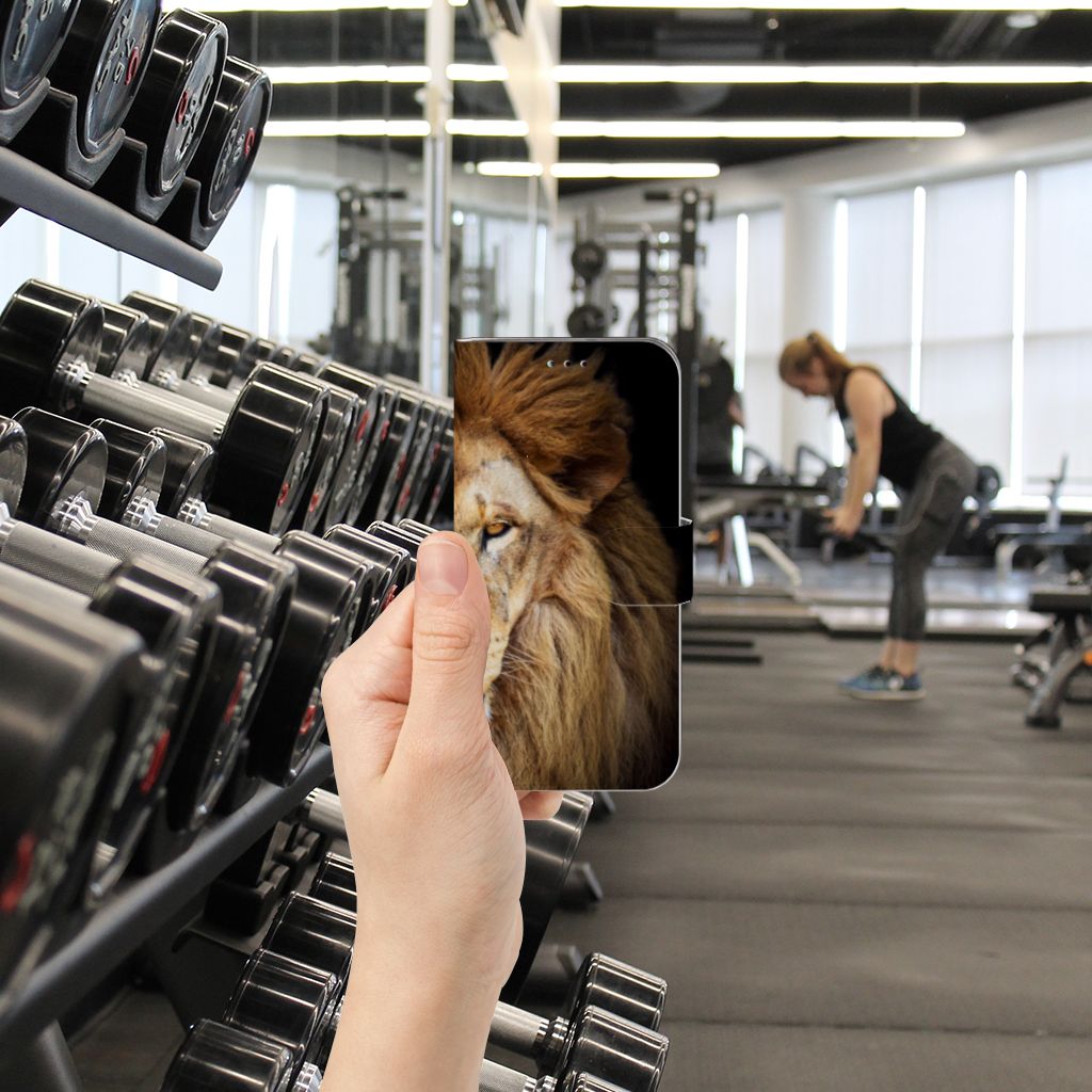 Samsung Galaxy A40 Telefoonhoesje met Pasjes Leeuw