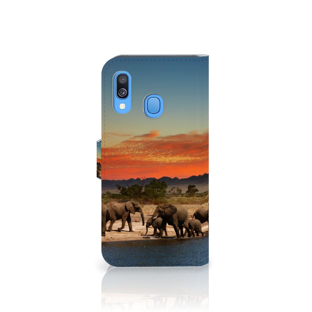 Samsung Galaxy A40 Telefoonhoesje met Pasjes Olifanten