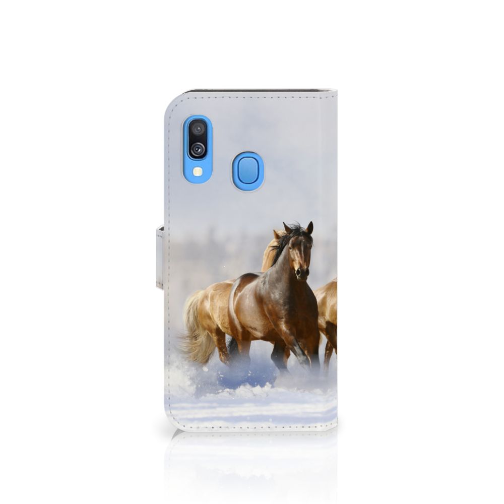 Samsung Galaxy A40 Telefoonhoesje met Pasjes Paarden