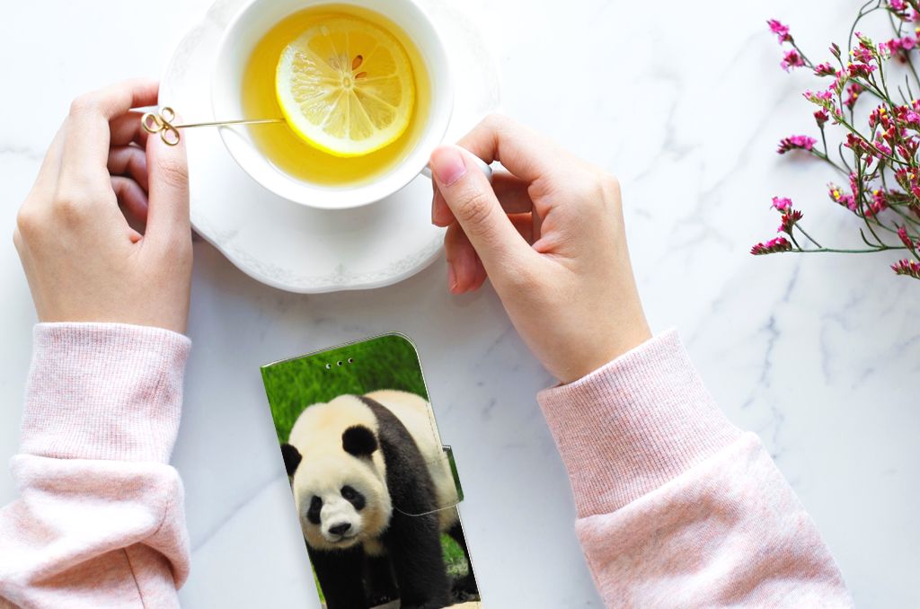 Samsung Galaxy A40 Telefoonhoesje met Pasjes Panda