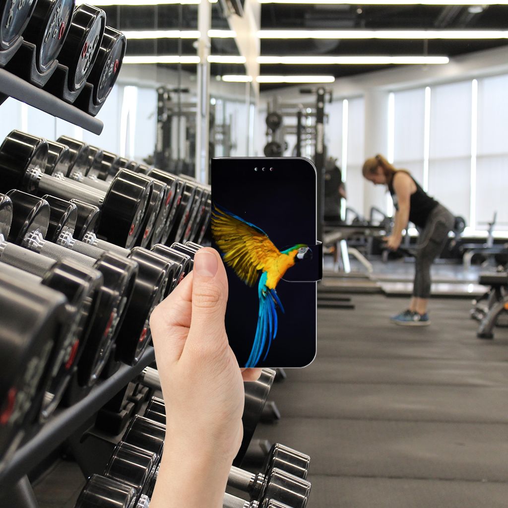 Samsung Galaxy A40 Telefoonhoesje met Pasjes Papegaai