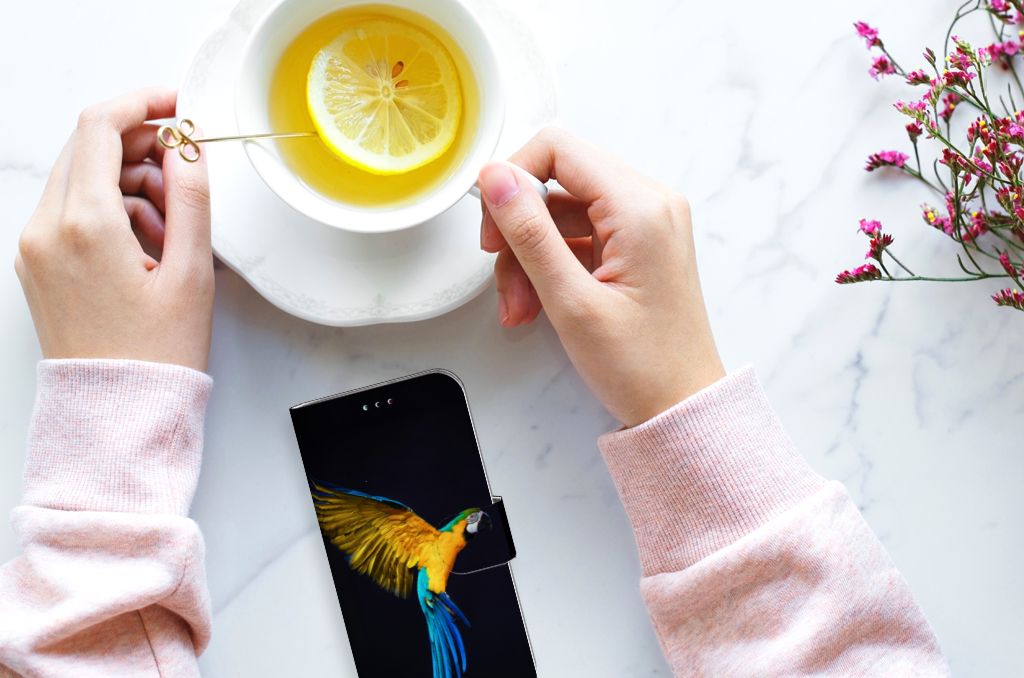 Samsung Galaxy A40 Telefoonhoesje met Pasjes Papegaai