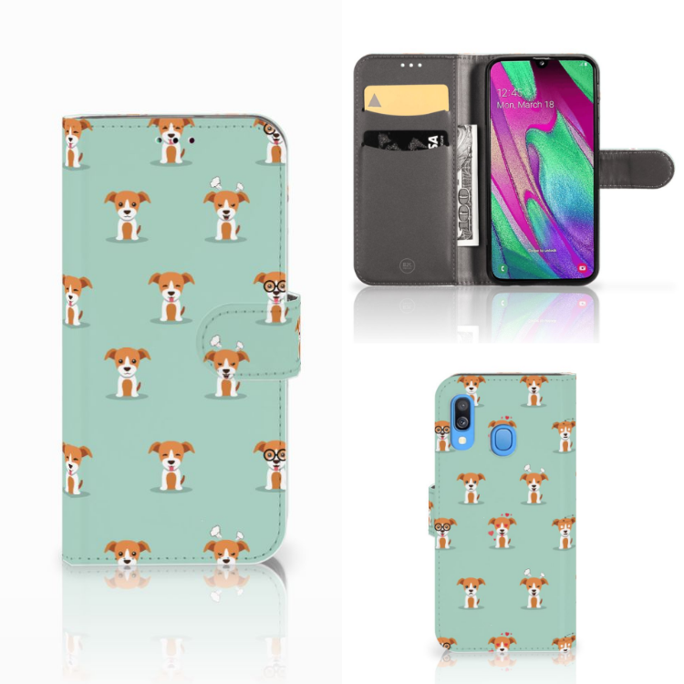 Samsung Galaxy A40 Telefoonhoesje met Pasjes Pups