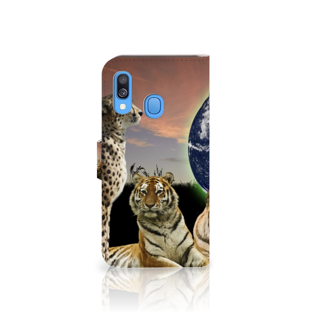 Samsung Galaxy A40 Telefoonhoesje met Pasjes Roofdieren