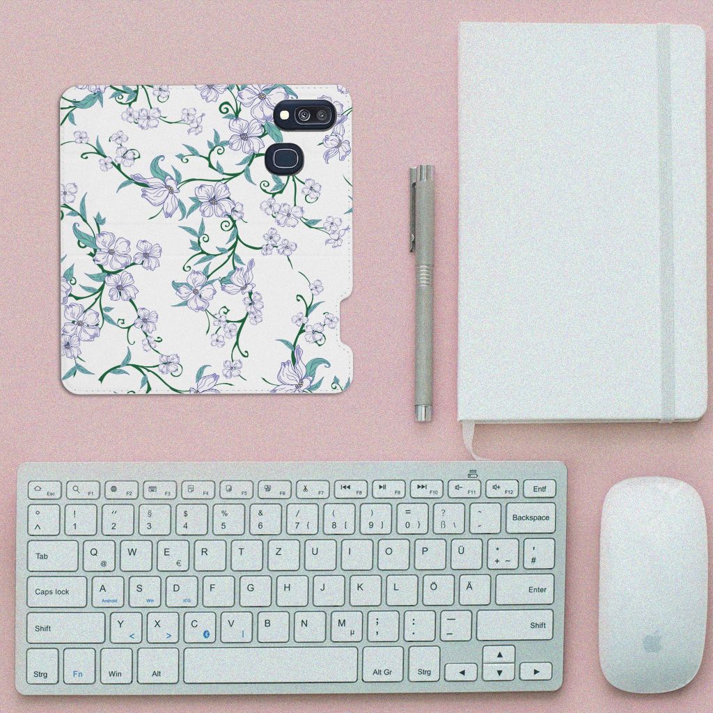 Samsung Galaxy A40 Uniek Smart Cover Blossom White