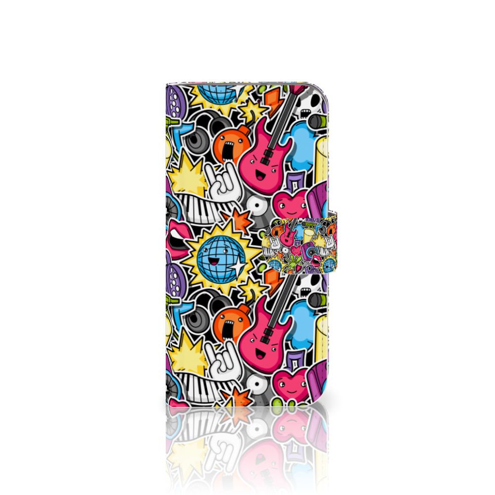 Samsung Galaxy A40 Wallet Case met Pasjes Punk Rock