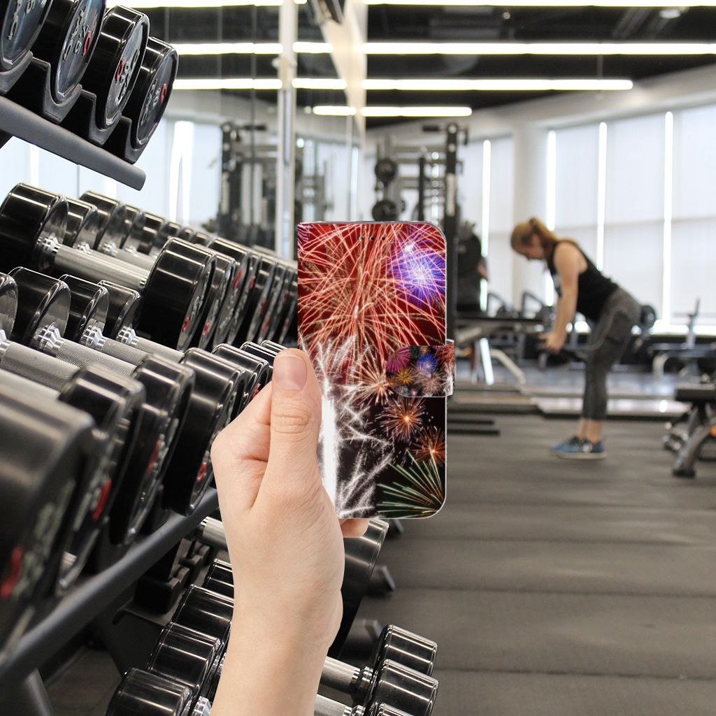 Samsung Galaxy A40 Wallet Case met Pasjes Vuurwerk