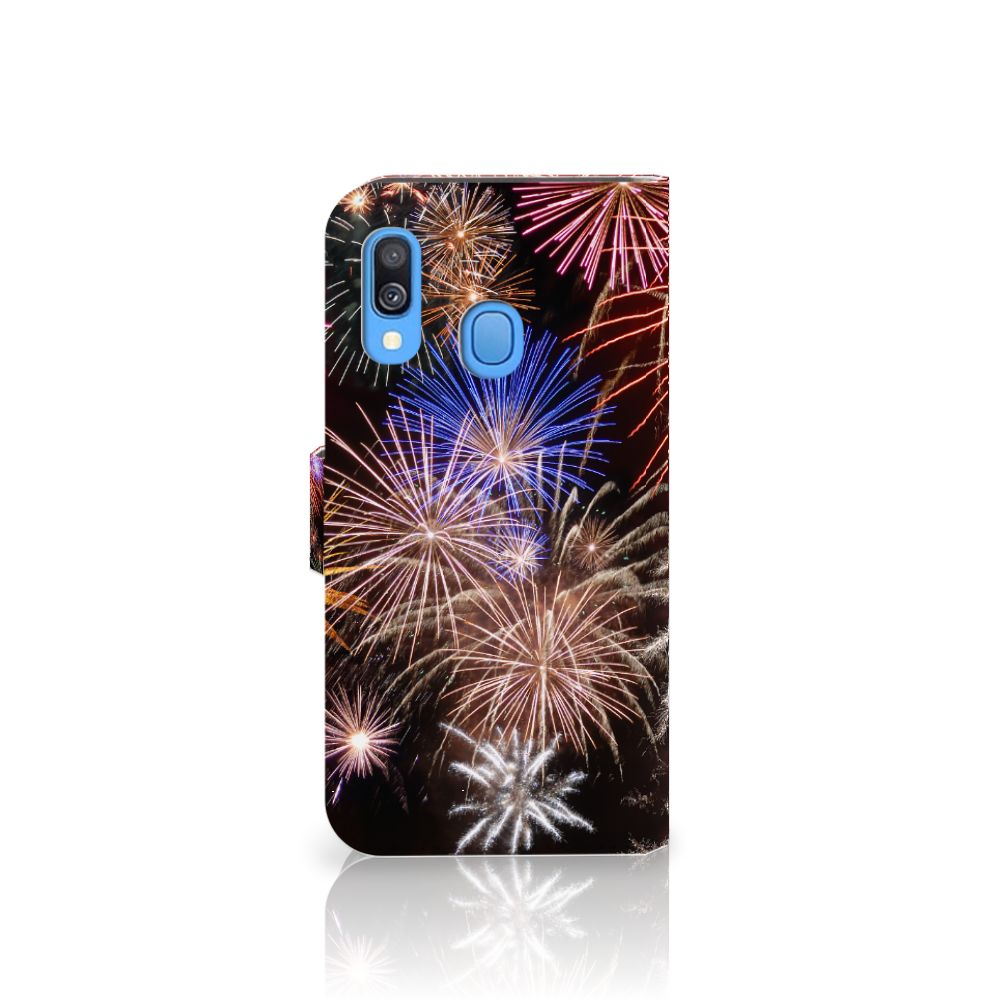 Samsung Galaxy A40 Wallet Case met Pasjes Vuurwerk