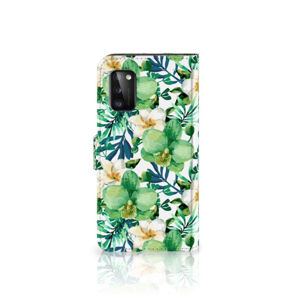 Samsung Galaxy A41 Hoesje Orchidee Groen hoesje orchidee groen aanzicht