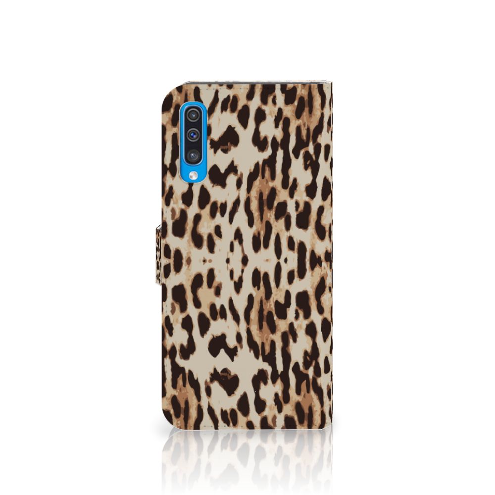 Samsung Galaxy A50 Telefoonhoesje met Pasjes Leopard telefoonhoesje panterprint zijaanzicht