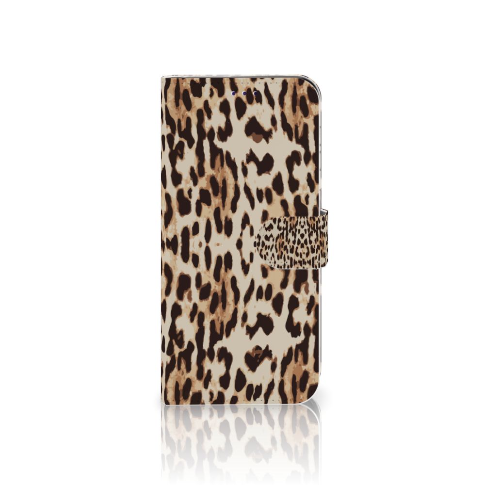 Samsung Galaxy A50 Telefoonhoesje met Pasjes Leopard telefoonhoesje panterprint zijaanzicht