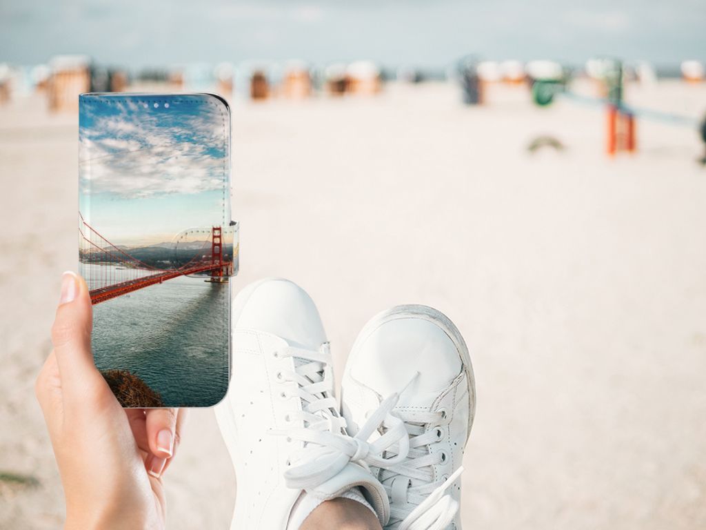 Samsung Galaxy A51 Flip Cover Golden Gate Bridge design gouden poort brug aanzicht