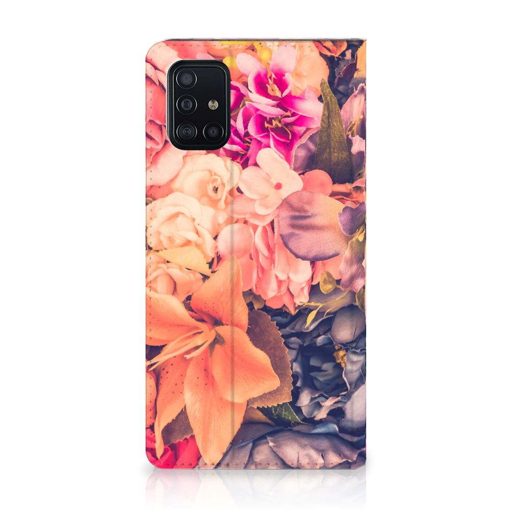 Samsung Galaxy A51 Smart Cover Bosje Bloemen bloemen kleurrijk achterkant