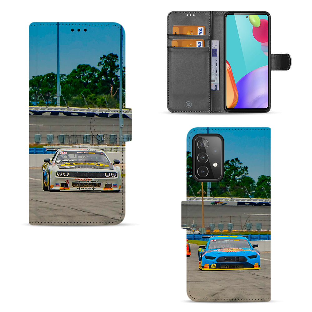 Samsung Galaxy A52 Hoesje Maken met Foto's telefoonhoesje racemotief voor en achter aanzicht