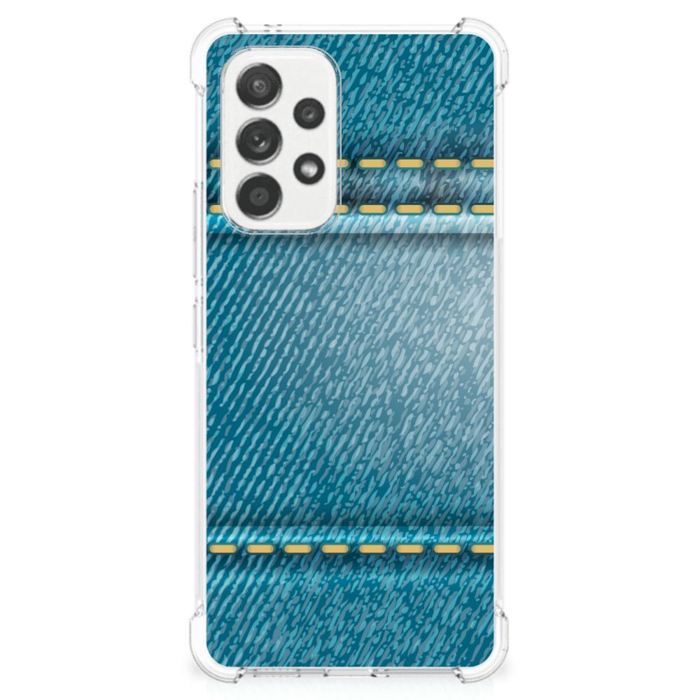 Samsung Galaxy A53 5G Anti Shock Bumper Case Jeans voorkant