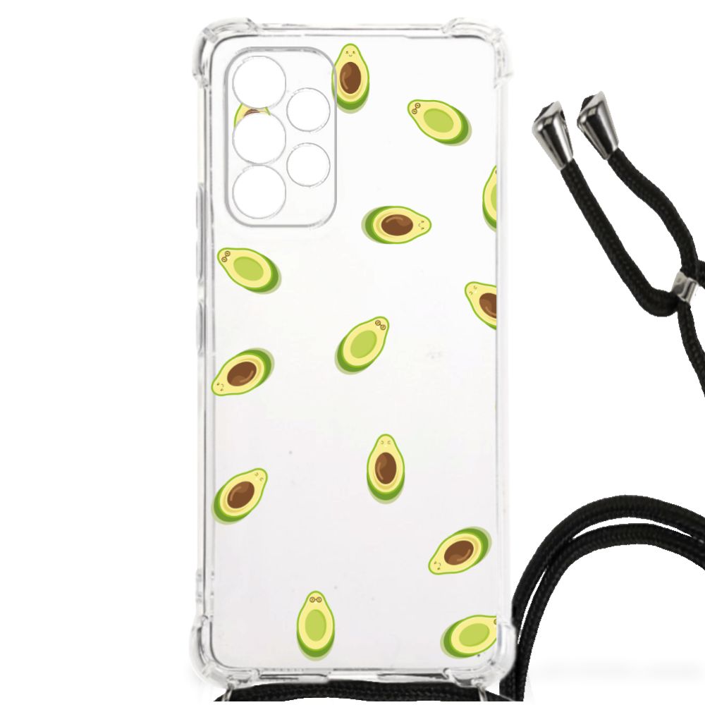 Samsung Galaxy A53 Beschermhoes Avocado telefoonhoesje print avocado's achterzijde