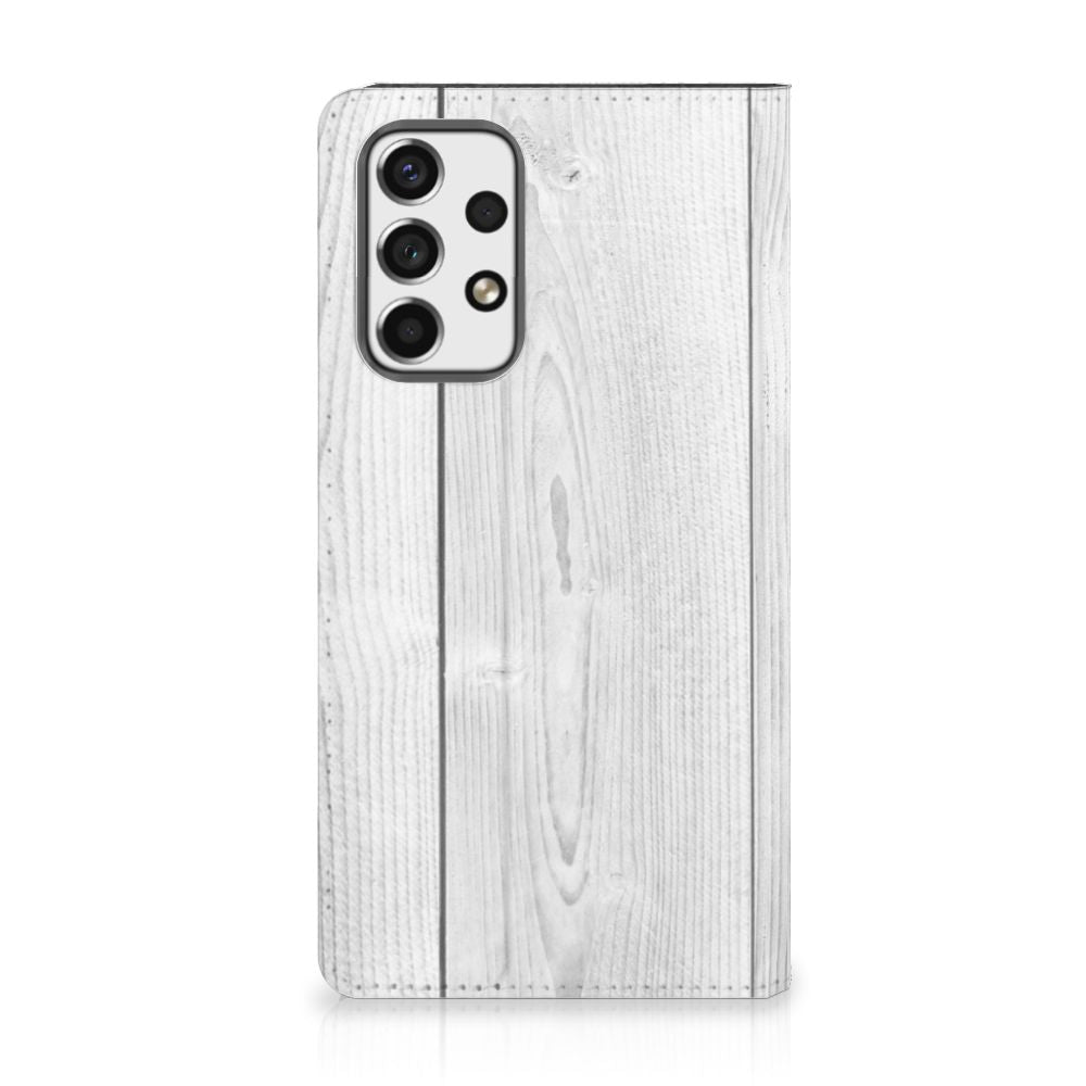 Samsung Galaxy A53 Book Wallet Case White Wood wallet case white wood voorkant