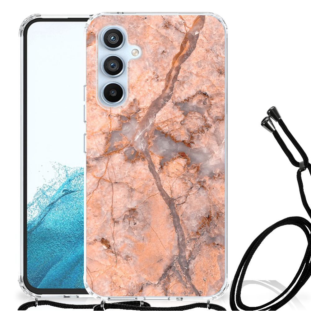 Samsung Galaxy A54 5G Anti-Shock Hoesje Marmer Oranje B2C Telecom