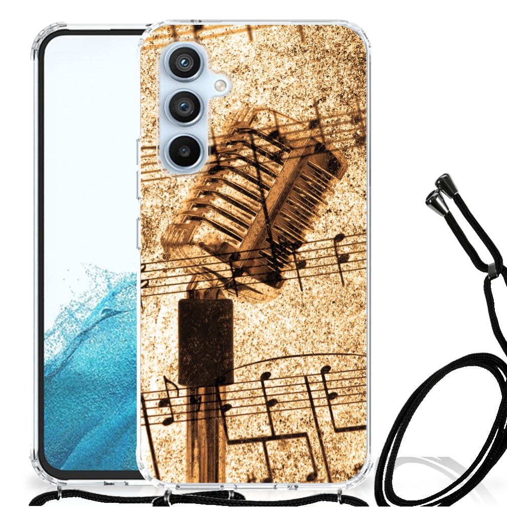 Samsung Galaxy A54 5G Anti-shock Hoesje met foto Bladmuziek ontwerp voorkant