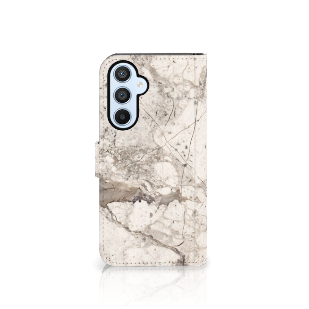 Samsung Galaxy A54 5G Bookcase Marmer Beige design marmer aanzicht