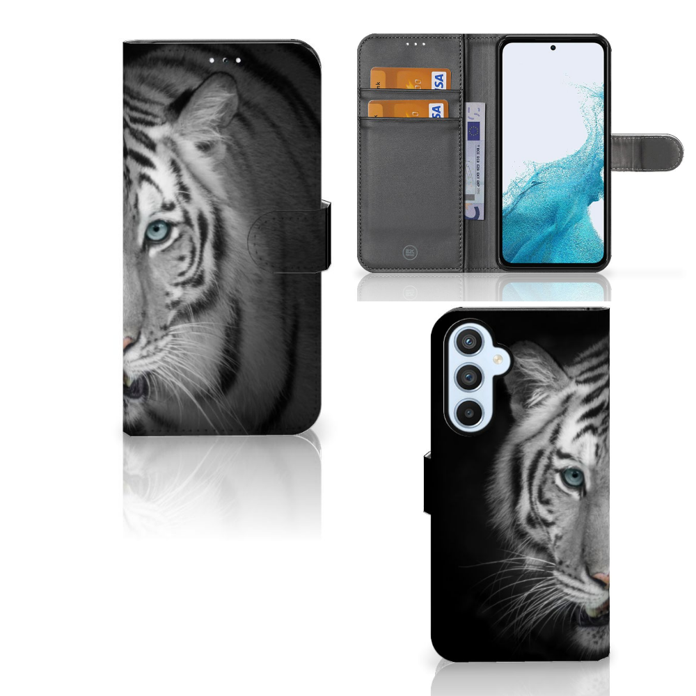 Samsung Galaxy A54 5G Telefoonhoesje met Pasjes Tijger telefoonhoesje tijger design aanzicht