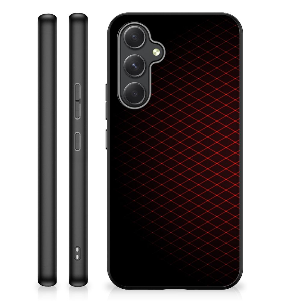 Samsung Galaxy A54 Back Case Geruit Rood hoesje patroon design achterkant