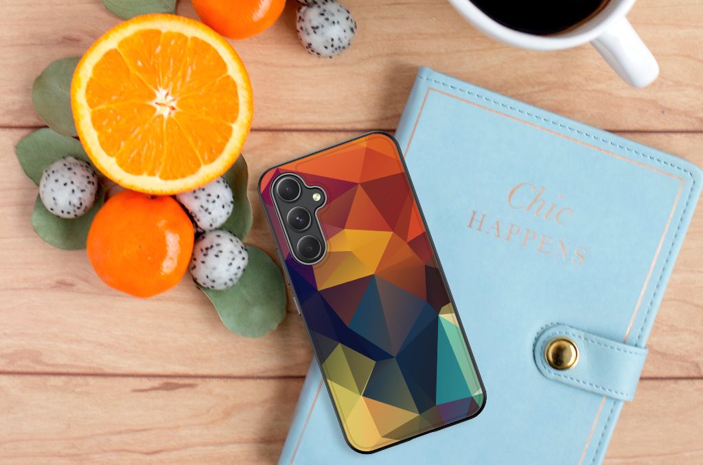 Samsung Galaxy A54 Backcover Polygon Color hoesje abstract uitzicht