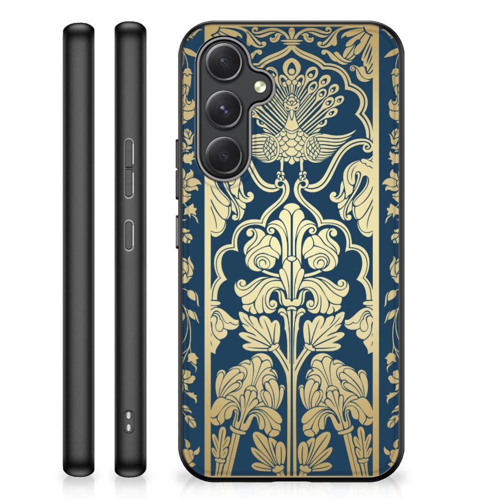 Samsung Galaxy A54 Bloemen Hoesje Beige Flowers bloemen ontwerp achterkant zijkant