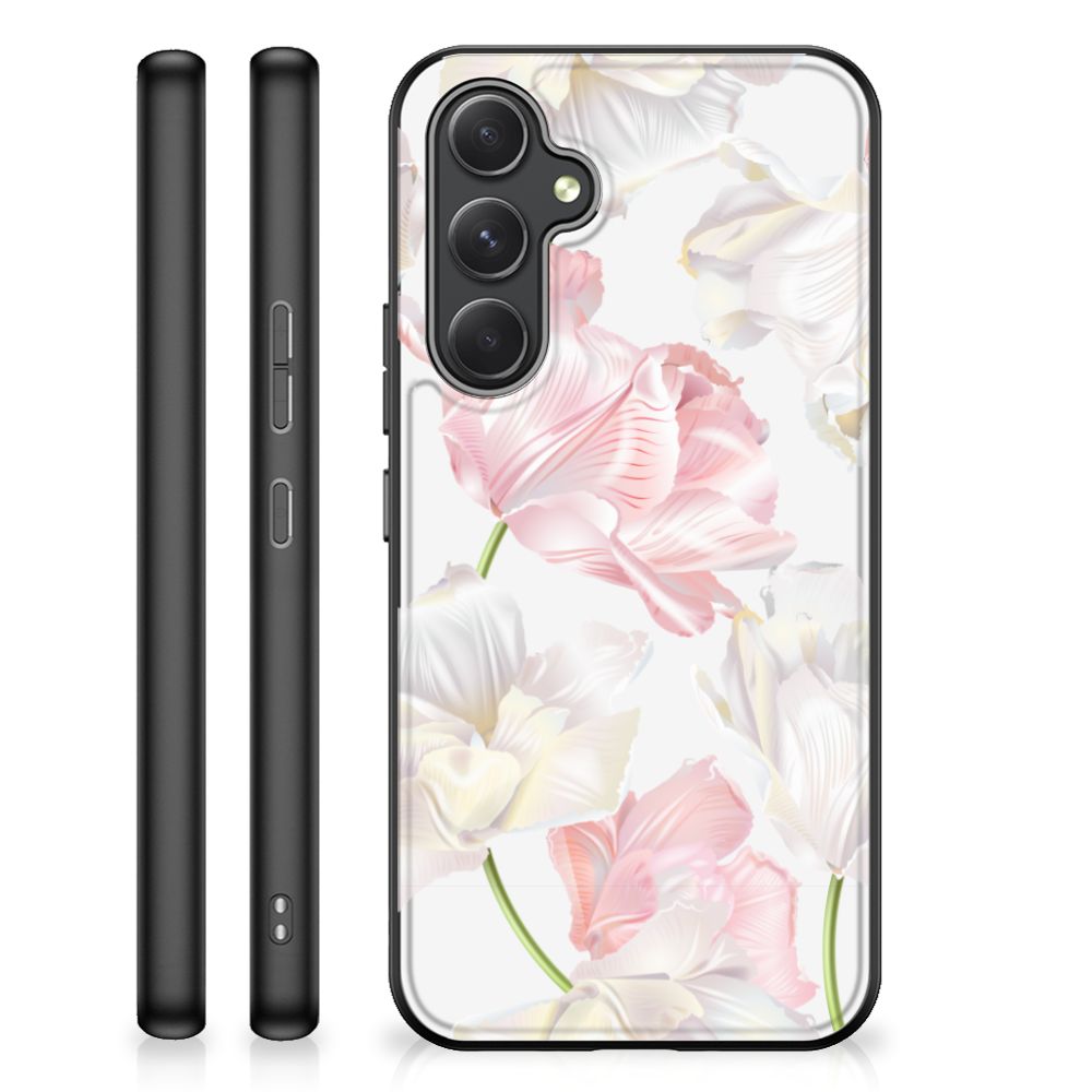 Samsung Galaxy A54 Bloemen Hoesje Lovely Flowers bloemen print achterkant zijaanzicht