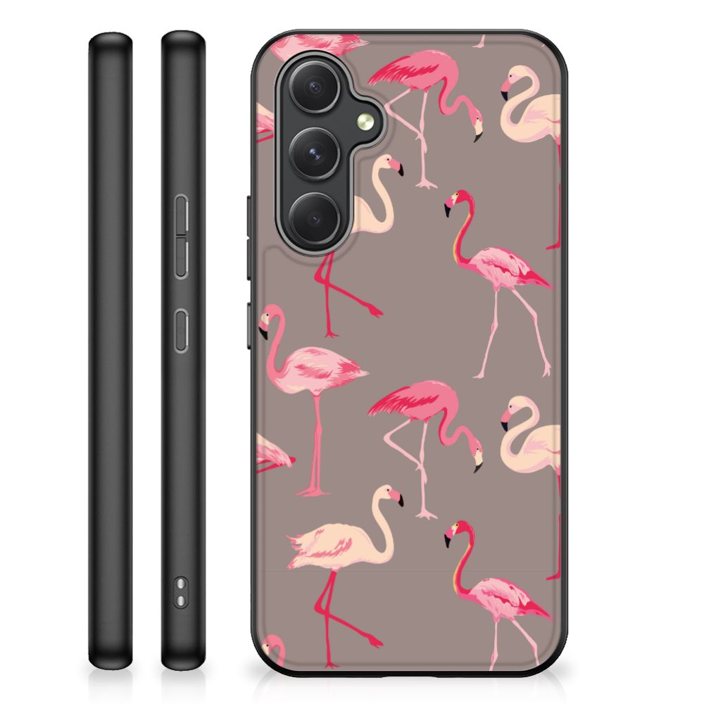 Samsung Galaxy A54 Dierenprint Telefoonhoesje Flamingo achterkant dierenprint flamingo